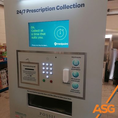 Bespoke printed 24/7 prescription vending machine wrap for MedPoint by Acres Signs and Graphics
