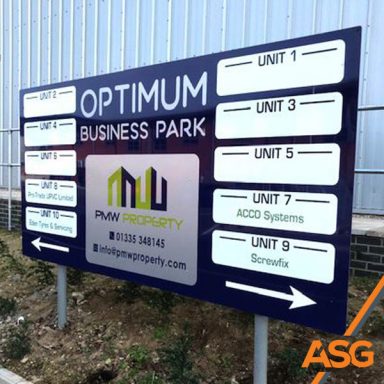 Optimum Business Park, Swadlincote, signage by Acres Signs and Graphics