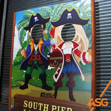 South Pier pirate photo opportunity printed by Acres Signs and Graphics