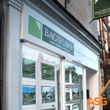 Exterior signage for a Bagshaws store by Acres Signs and Graphics