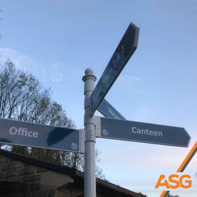 School signpost printed and manufactured by Acres Signs and Graphics