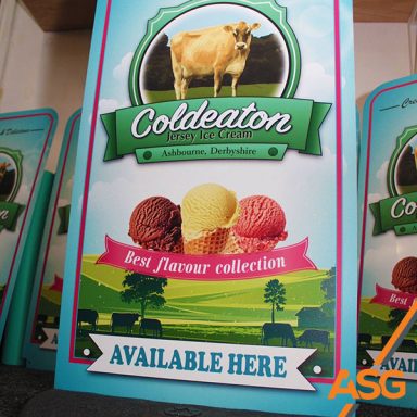 A-boards for Coldeaton Jersey Ice Cream by Acres Signs and Graphics