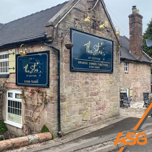 The Star at Cotton bistro pub signage installed by Acres Signs and Graphics
