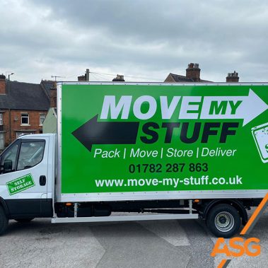 Full side wrap for Move My Stuff's lorry - wrapped by Acres Signs and Graphics
